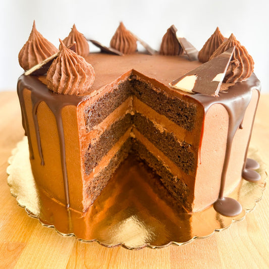 Chocolate cake with whipped chocolate ganache. Makes a great birthday cake.
