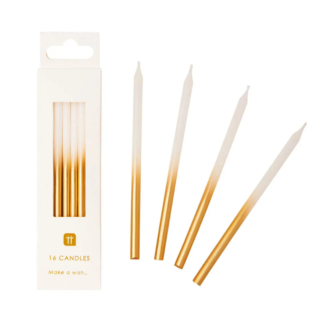 White and Gold Birthday Candles
