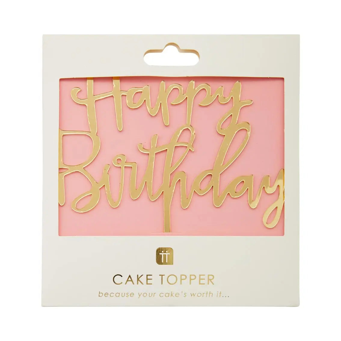 Gold Acrylic Happy Birthday Cake Topper