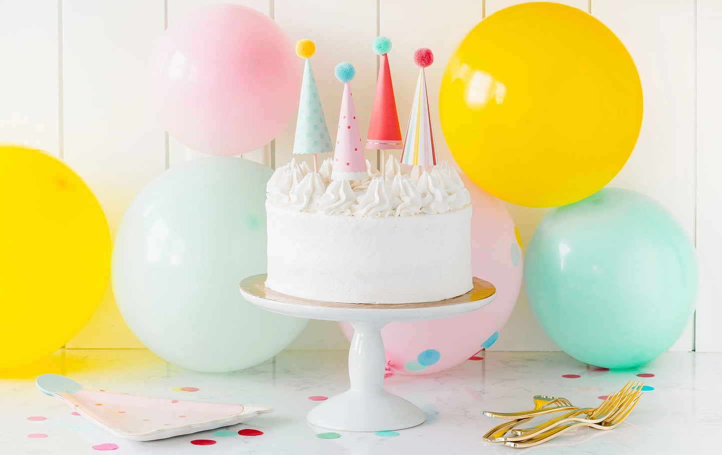 Party Hats Cake Topper Set