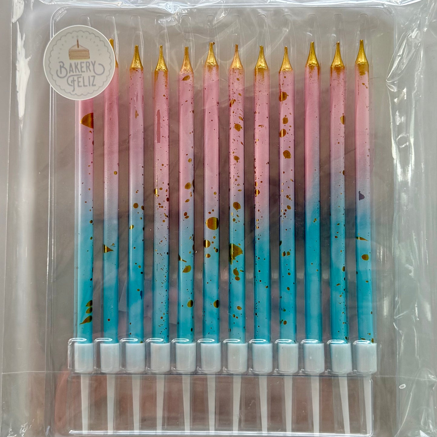 Blue/Pink/Gold Candles