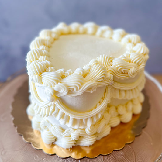 Vintage Decorated Heart Cake