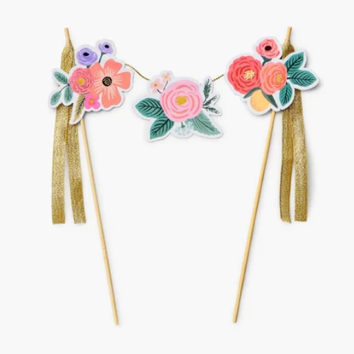 Flower Cake Topper Banner