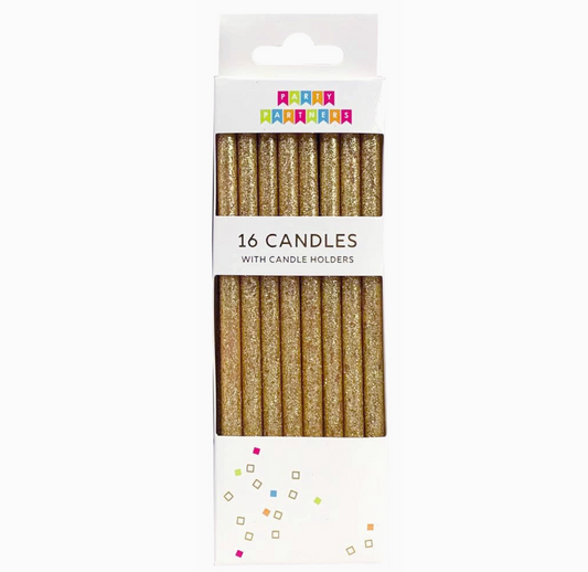 Tall Gold Glitter Candles